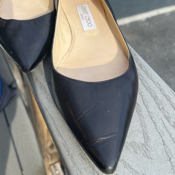 Jimmy Choo Women's Romy Leather Pointed Toe Ballet Flats - Picture 2 of 6